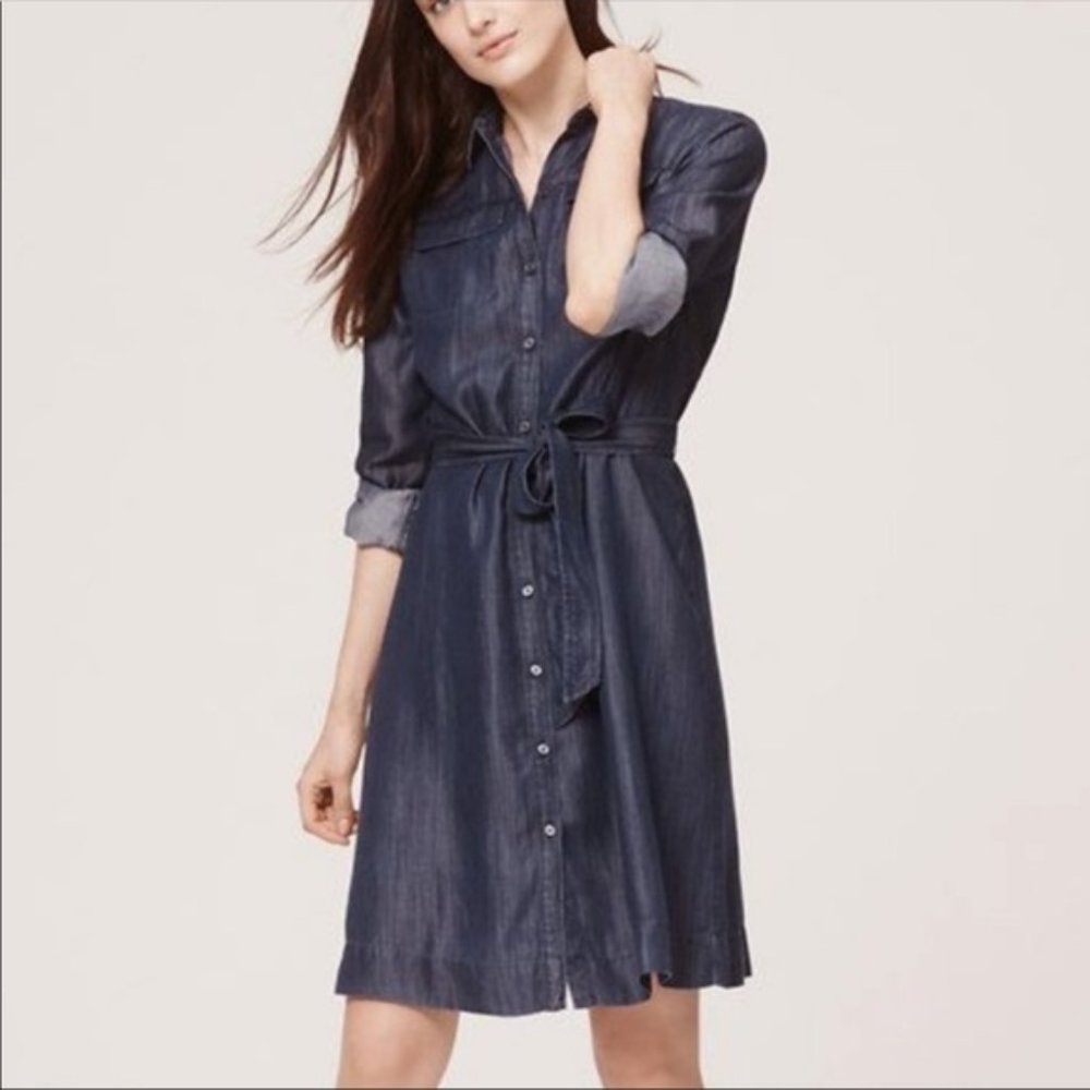 LOFT Chambray Denim Dress